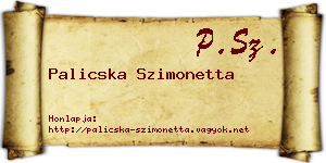 Palicska Szimonetta névjegykártya